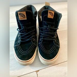 Vans off the wall high top shoes black & brown size 12 US